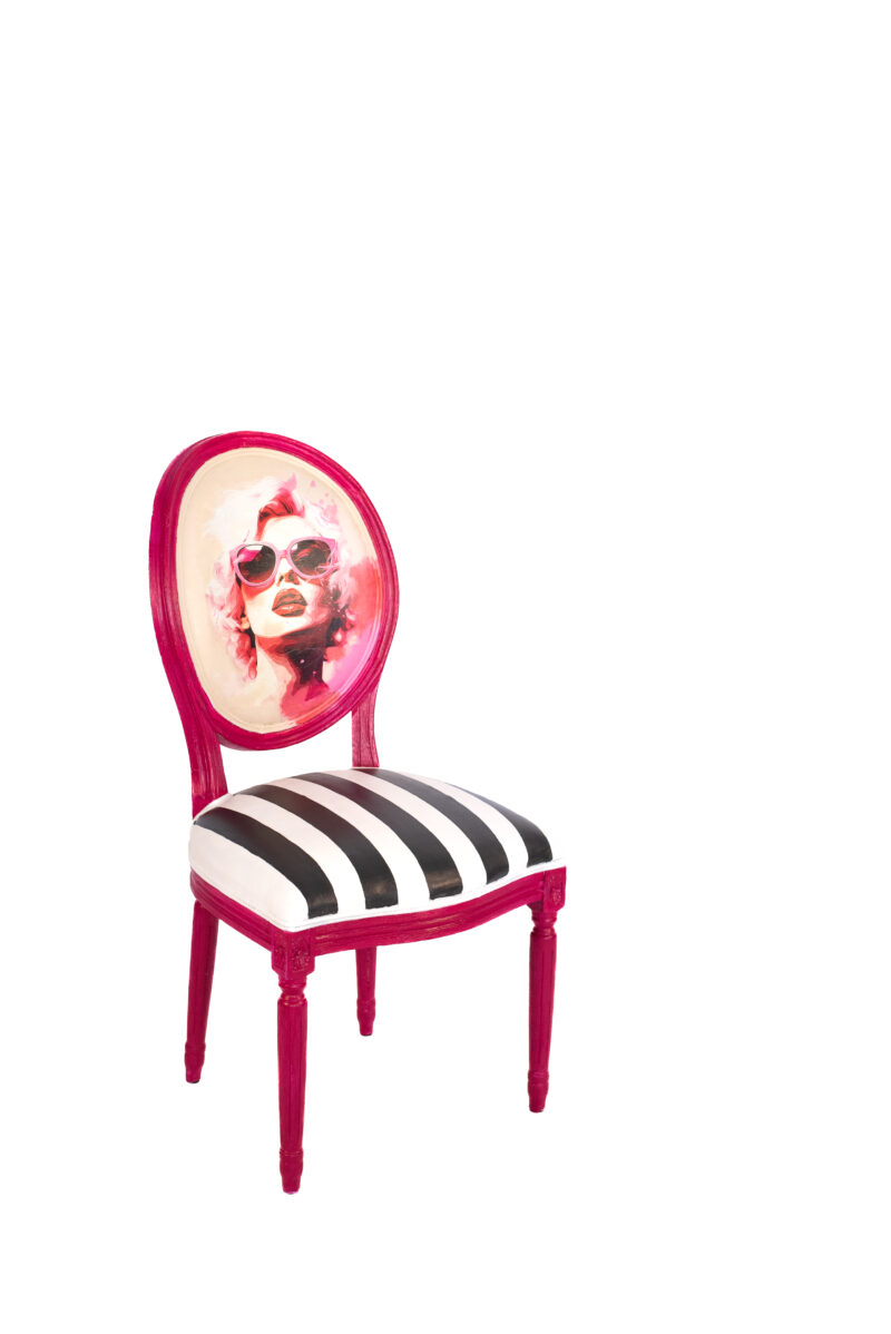 Designová Židle - Diva v růžové