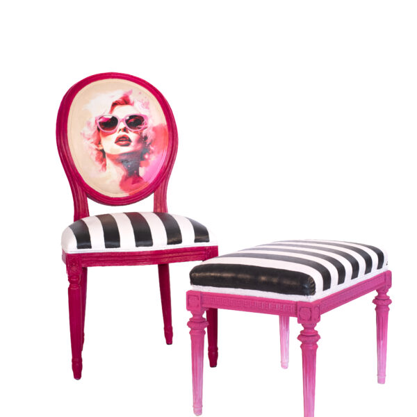 Designová Židle - Diva v růžové