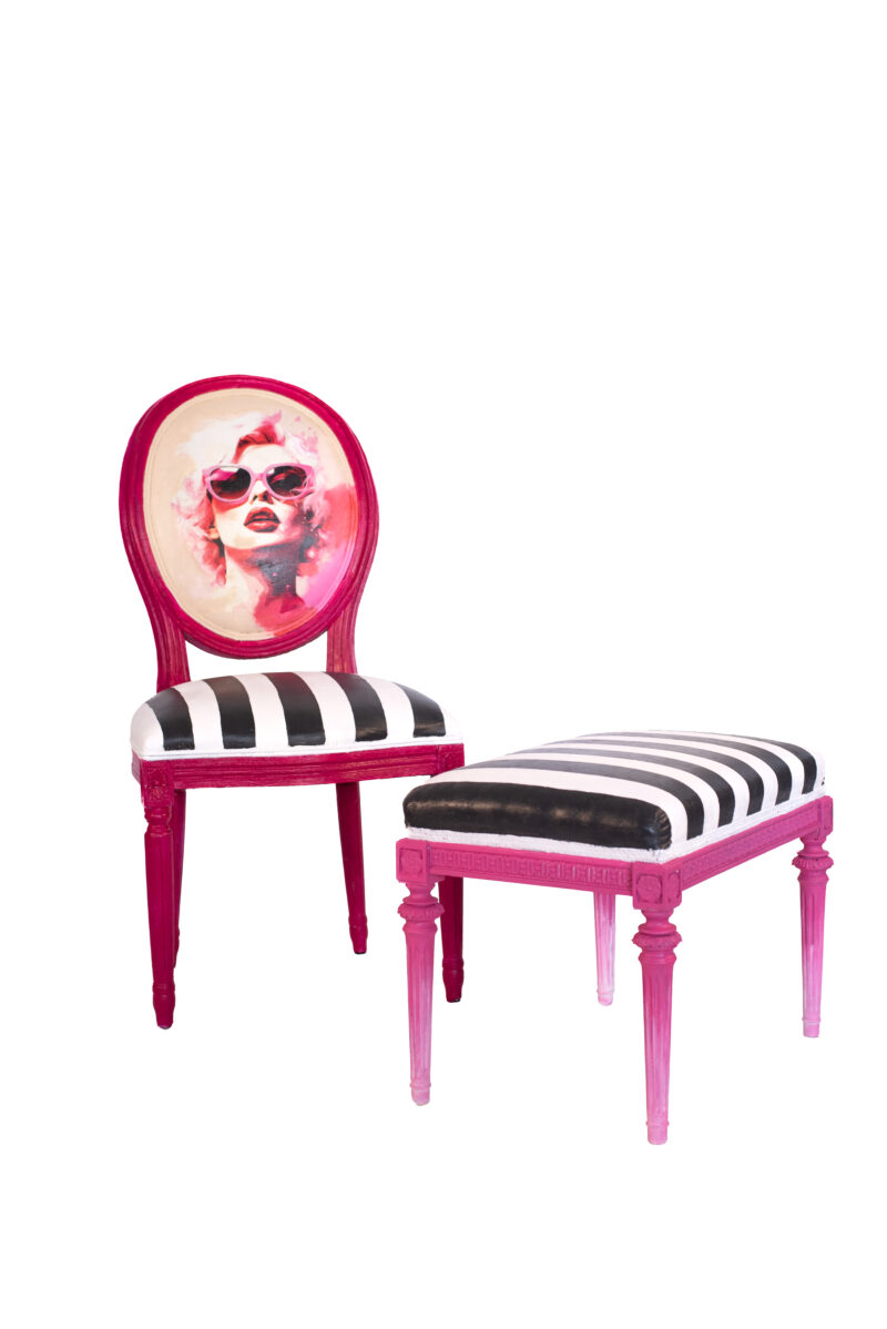 Designová Židle - Diva v růžové