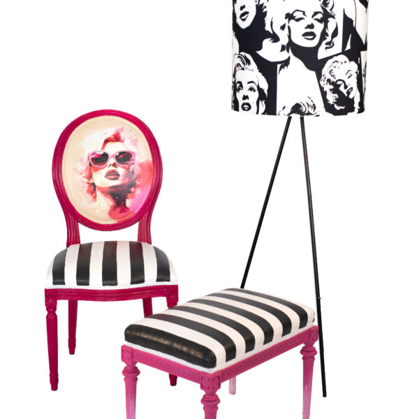 Designová Židle, designová lampa Marylin Monroe
