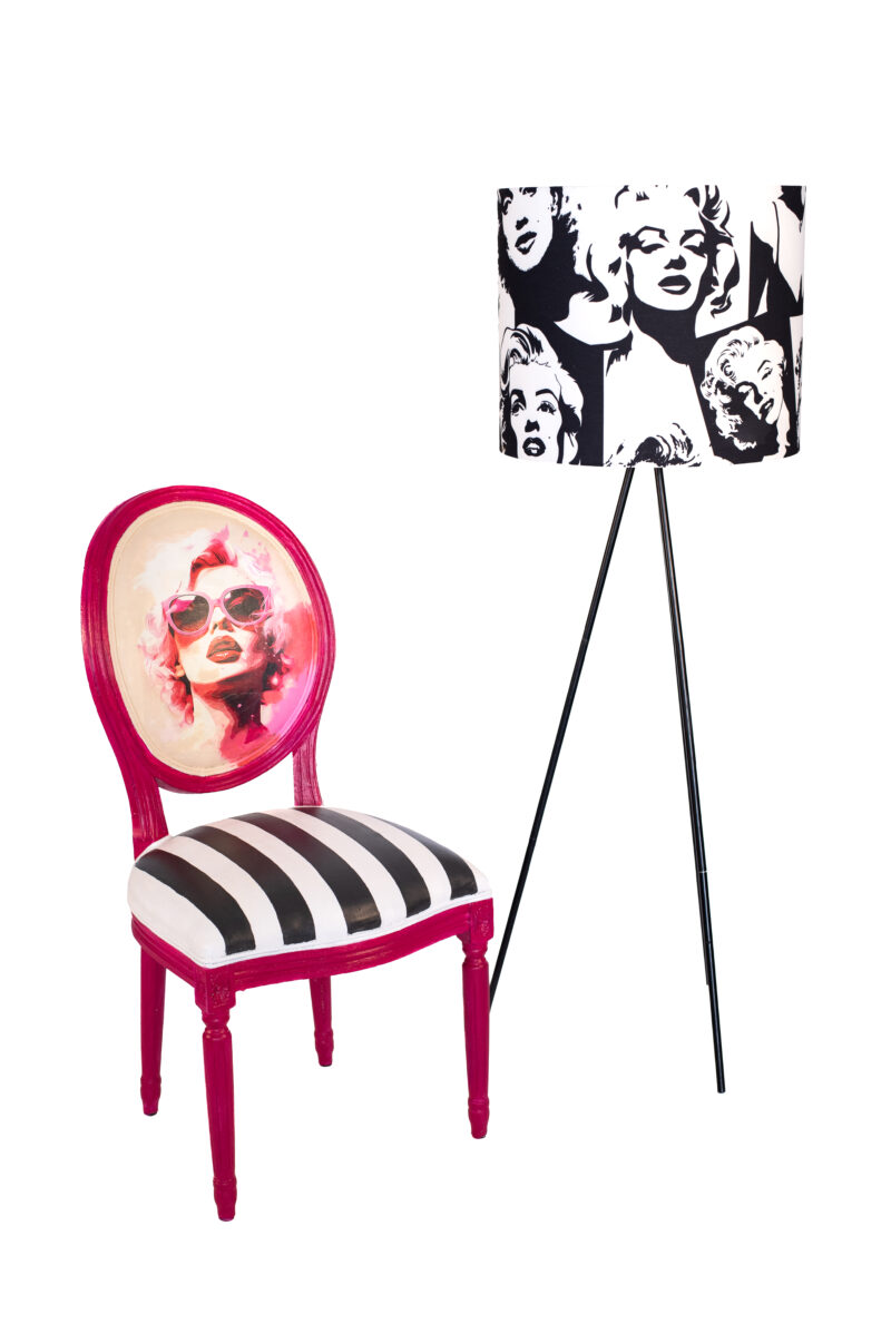 Designová Židle, designová lampa Marylin Monroe